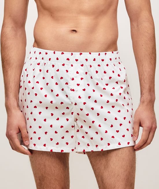 Katoenen boxershorts met hartpatronen;