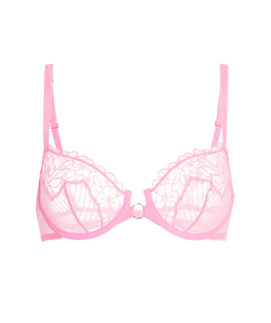 Balconette bra in lace;