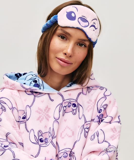 Omkeerbaar nachtmutsje Stitch en Angel;
