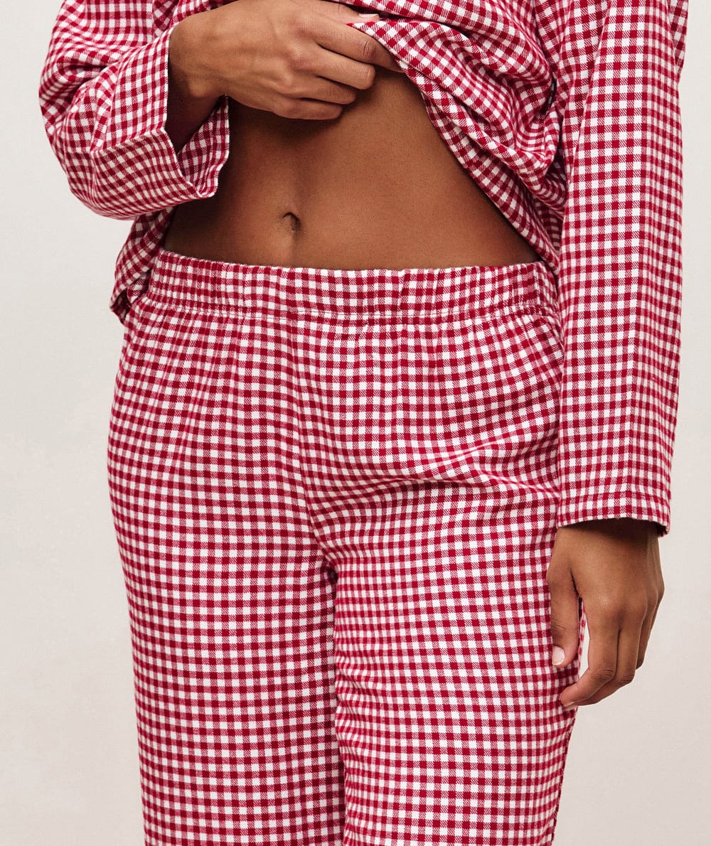 Ensemble de pyjama à carreaux en flanelle;