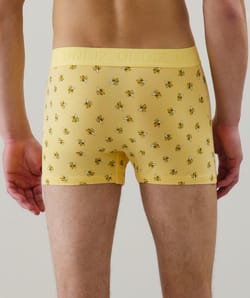Yellow pattern boxer shorts;