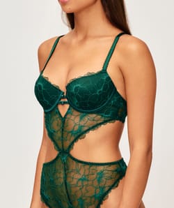 Body ampliforme en dentelle florale;