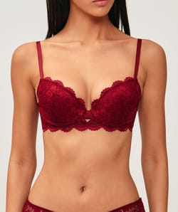 Lace floral push-up bra;