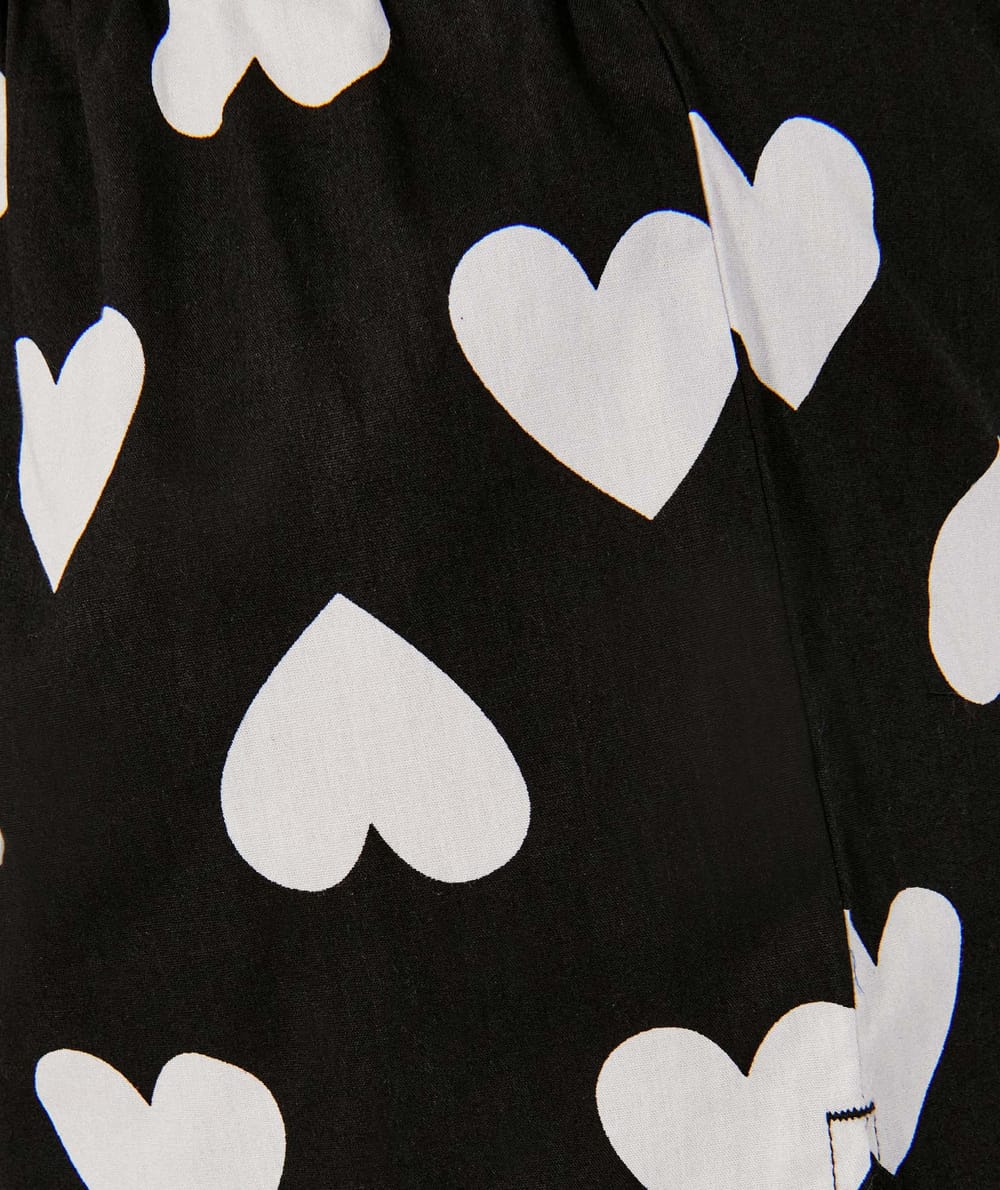 Short en coton imprimé coeurs;