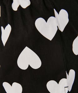 Short en coton imprimé coeurs;