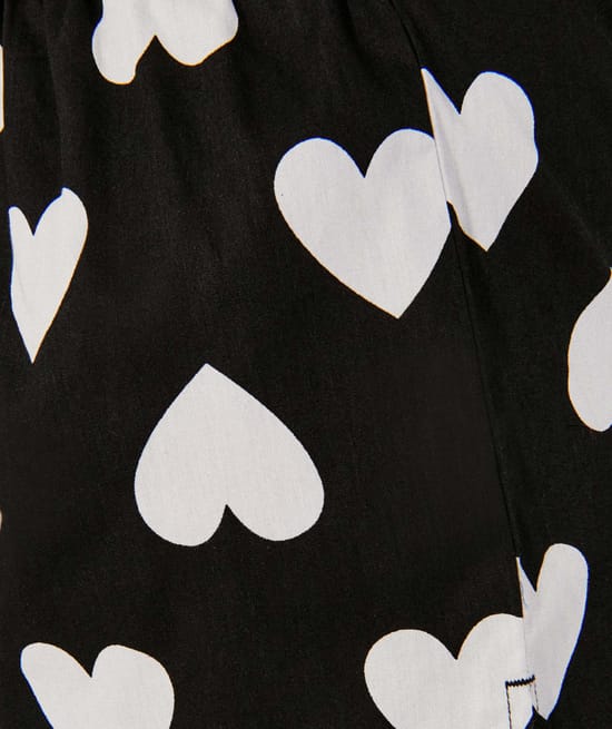 Short en coton imprimé coeurs;