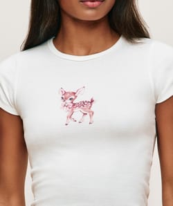 Camiseta de punto con estampado de ciervo;