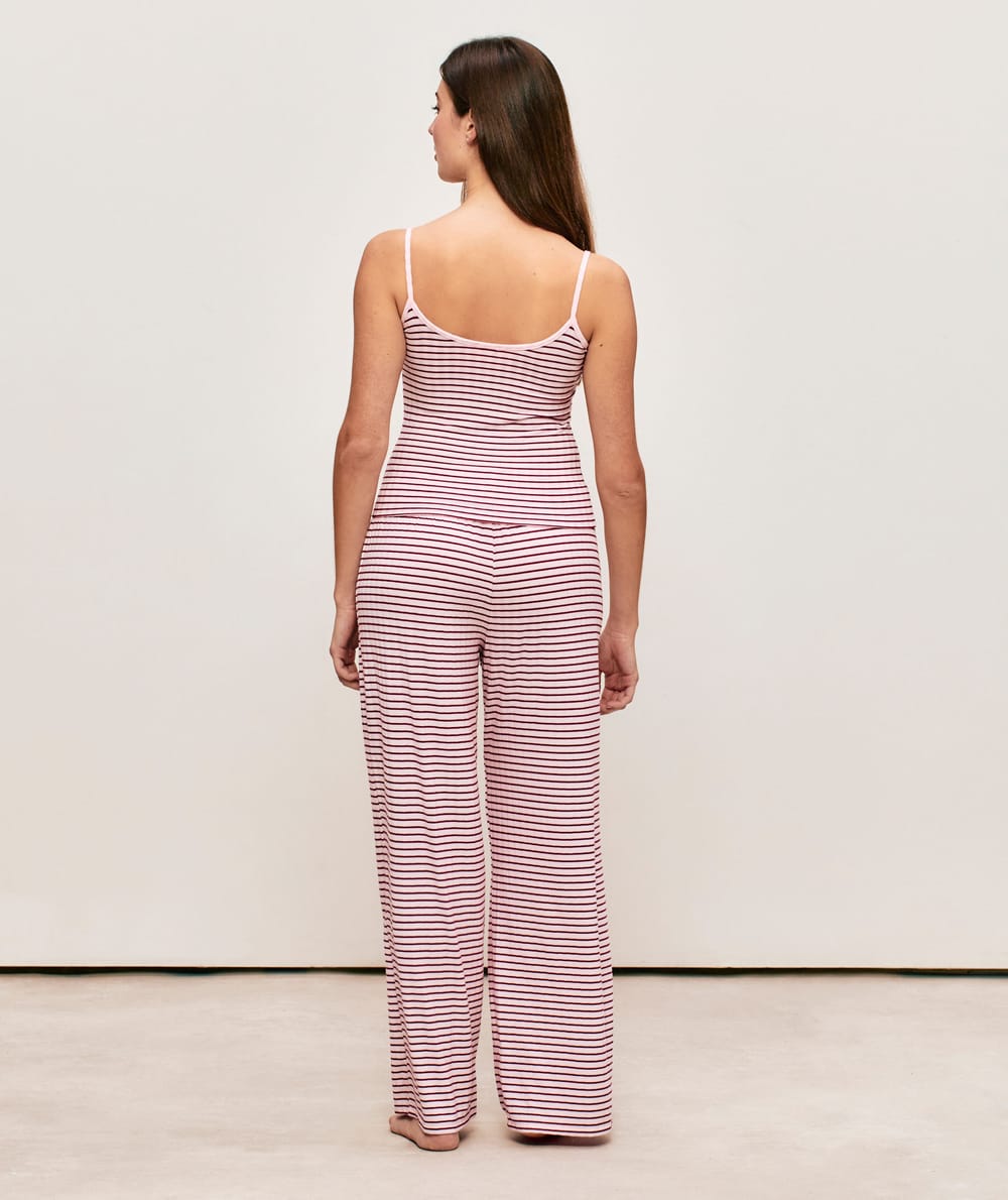 Striped ribbed trousers;