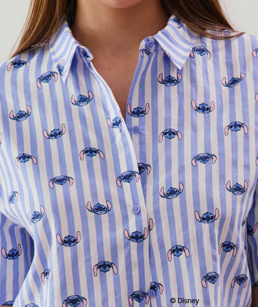 Blauw katoenen overhemd Stitch;