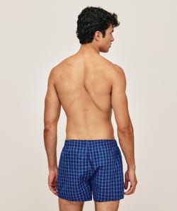 Checked cotton boxer shorts;