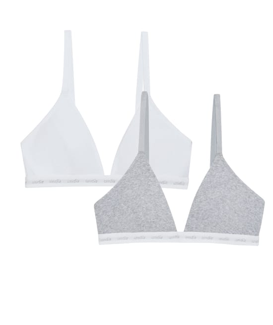 Pack of 2 cotton triangle bra tops;