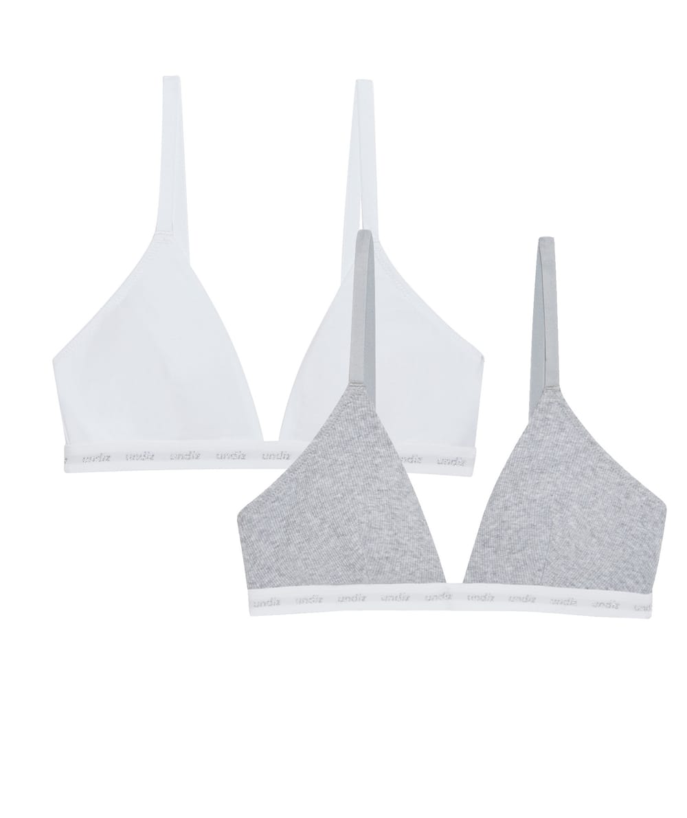 Pack of 2 cotton triangle bra tops;
