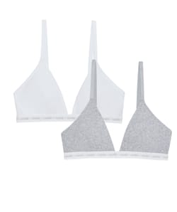Pack of 2 cotton triangle bra tops;
