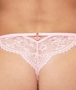 Tanga en mesh et dentelle "Kiss me;