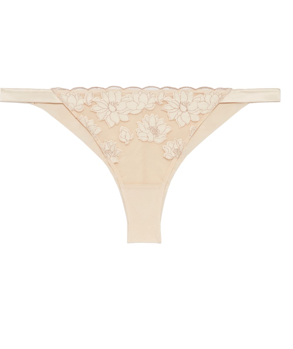 Thong with embroidery;