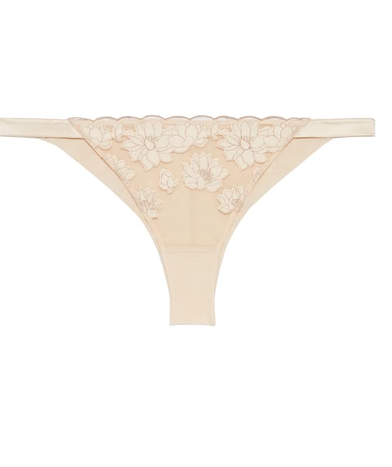 Thong with embroidery;