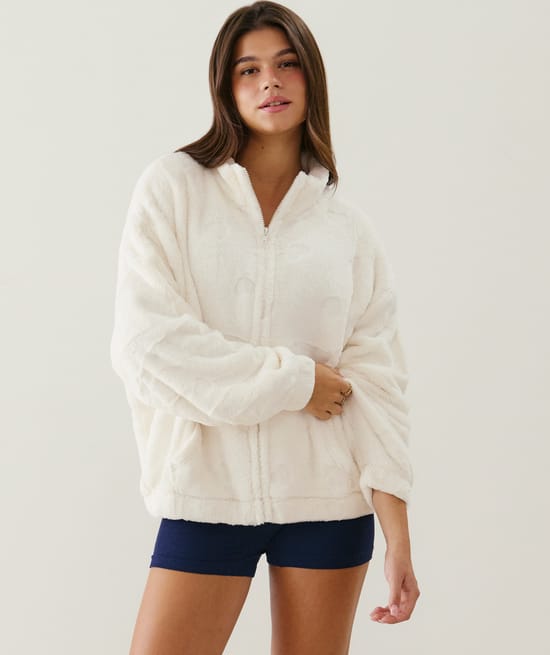 Veste polaire &agrave; motifs c&oelig;urs;