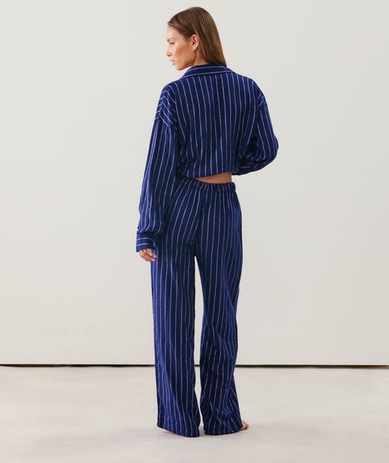 Pantalon en flanelle à rayures;