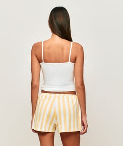 Striped ribbed jersey shorts;