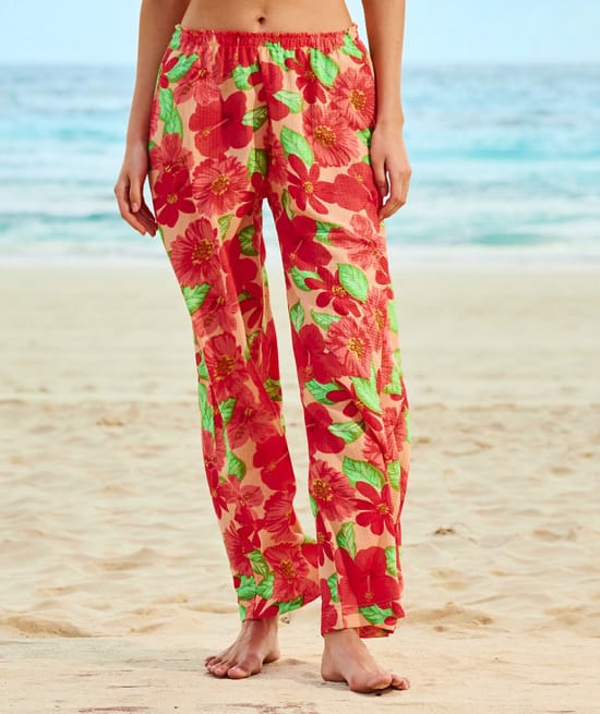 Pantalon large à motifs;