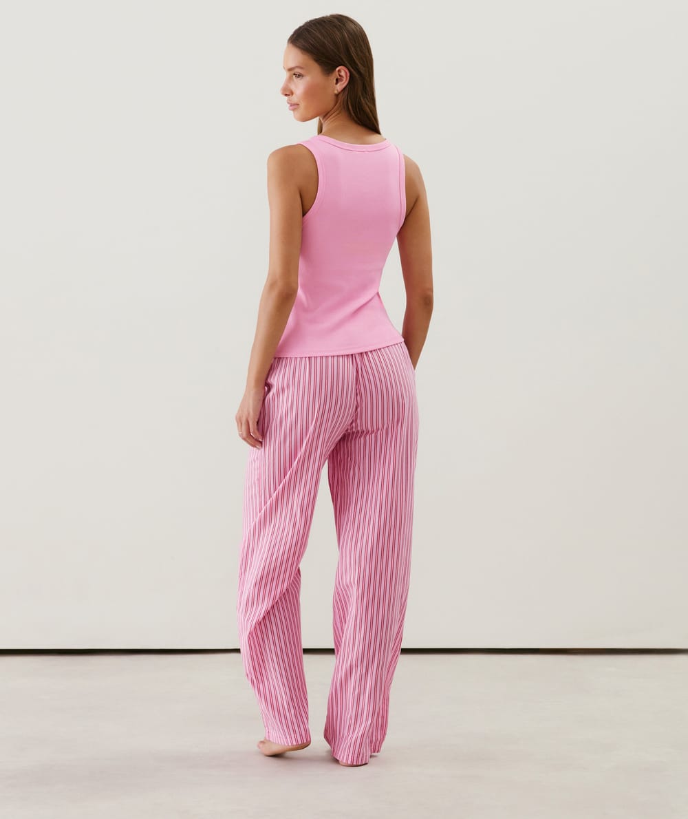 Pantalon à rayures en coton;