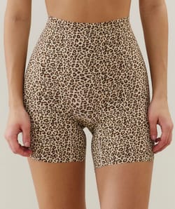 Shorty sans coutures en microfibre léopard;