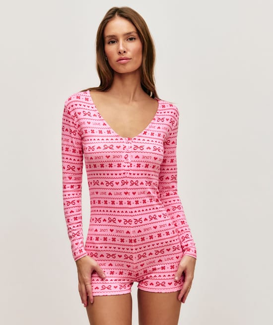 Patterned jersey playsuit;