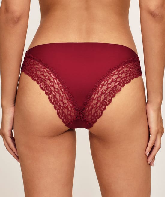 Microfiber and lace panties;