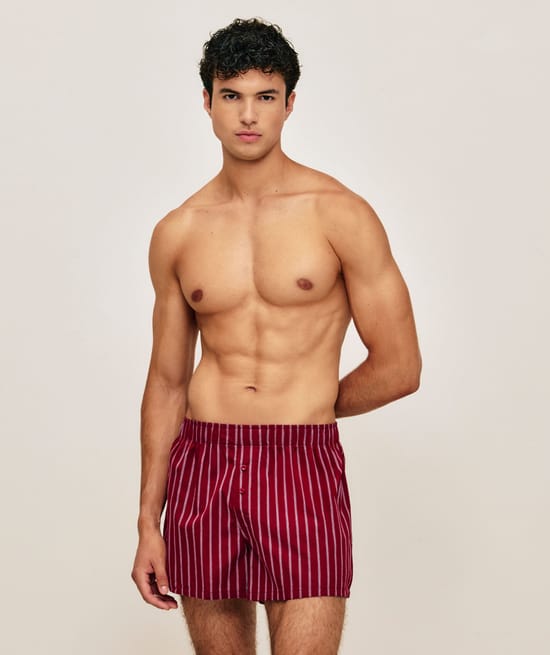 Striped cotton boxer shorts;