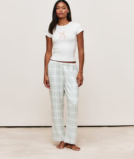 Pantalón de punto a cuadros;