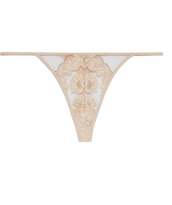 Thong with embroidery;