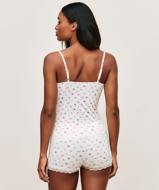 Jersey and lace camisole with patterns;