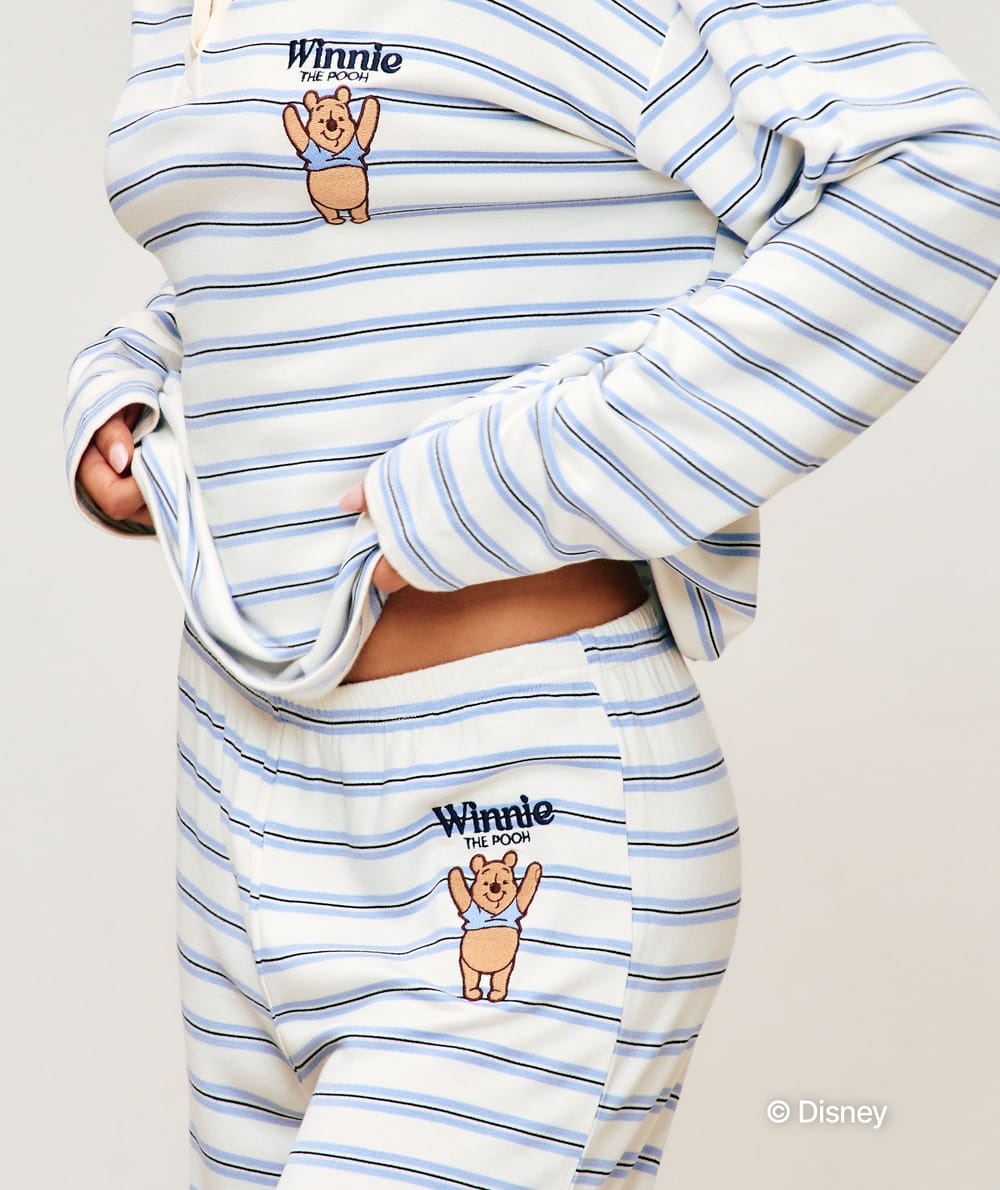 Top manches longues ray&eacute; Winnie l'Ourson;