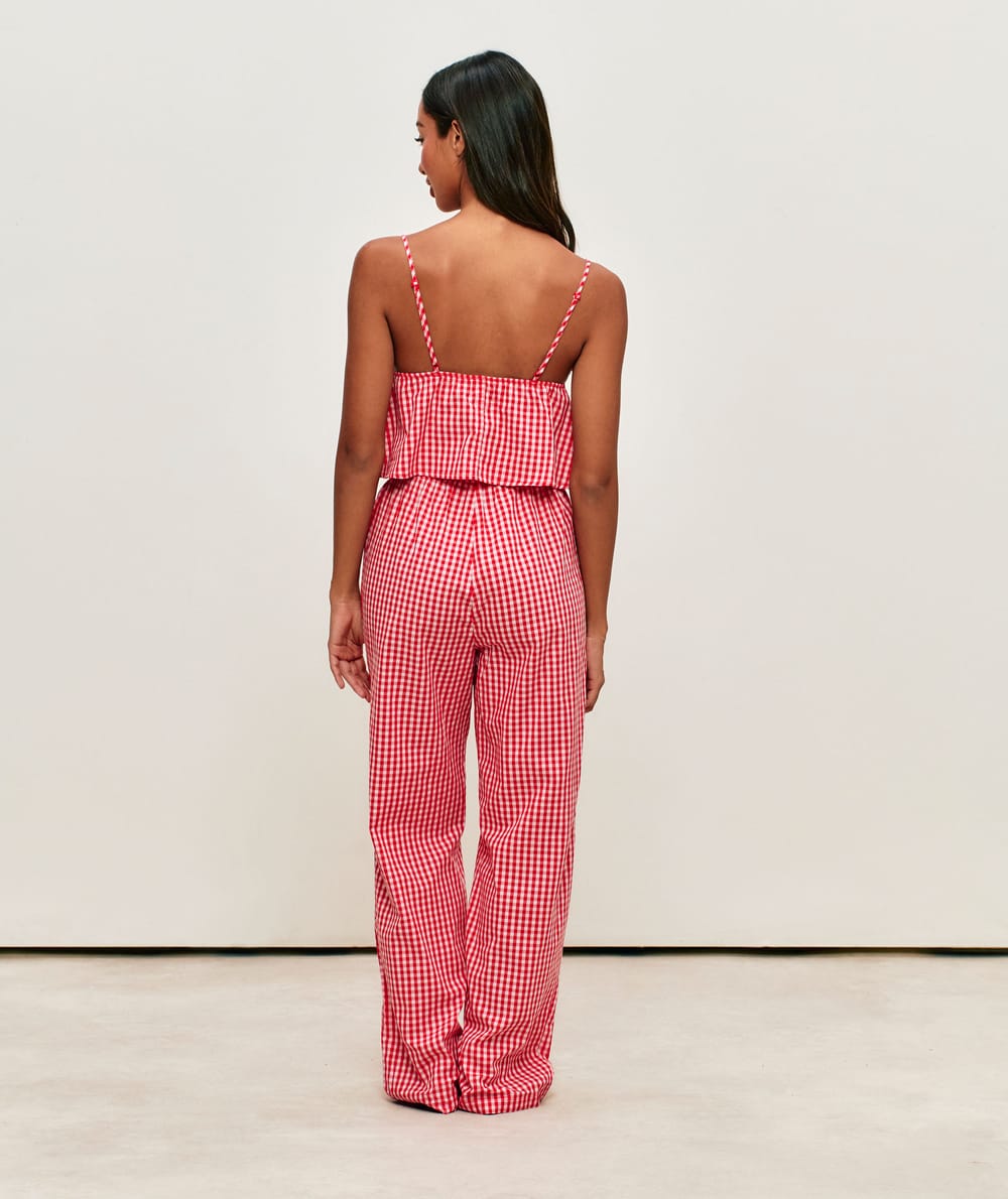 Light poplin top in gingham check;