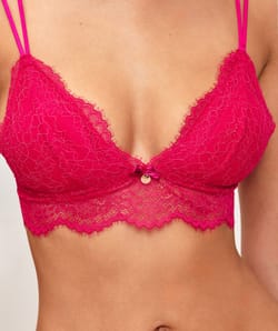Lace padded triangle bra;