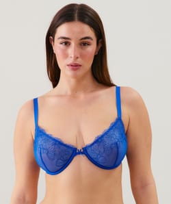 Balconette bra with embroidery;