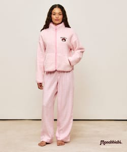 Monchhichi zip-up polar sherpa jacket;