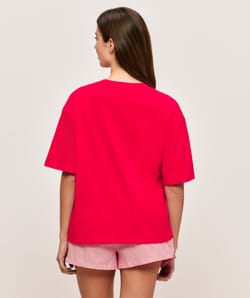 Short en coton &agrave; rayures avec broderie c&oelig;ur;