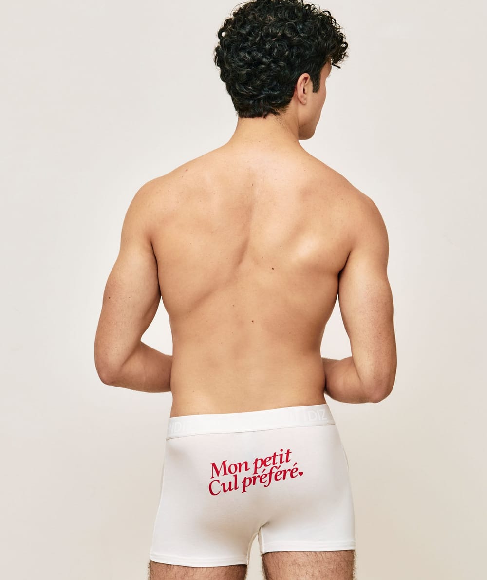 Boxer en coton "Mon petit cul pr&eacute;f&eacute;r&eacute;";