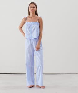 Cotton striped trousers;