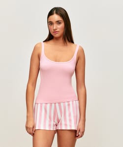 Ribbed jersey tank top;