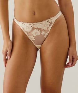Thong with embroidery;