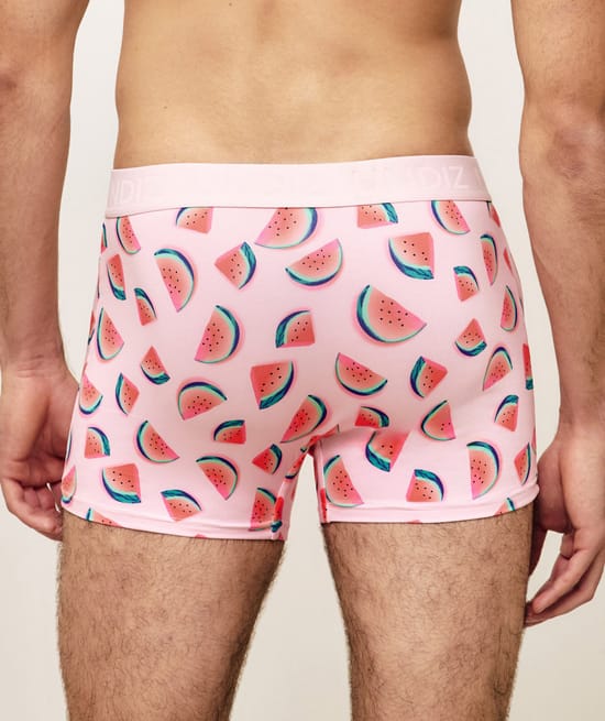 Microfibre boxer shorts with watermelon pattern;