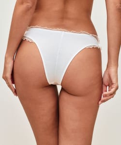 Cotton thong with lemon embroidery 'Zesty';