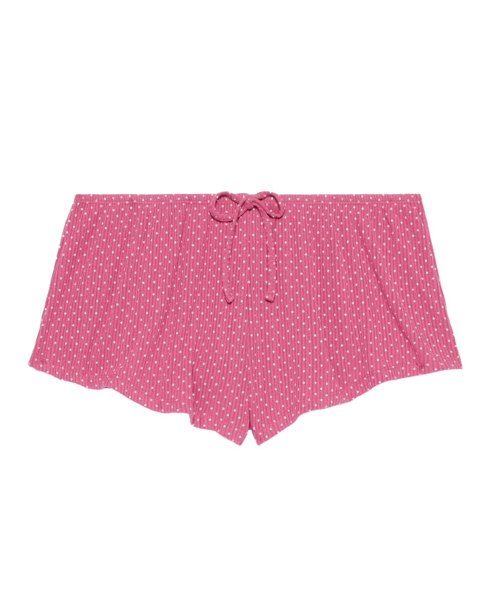 Polka dot pointelle jersey Shorts;
