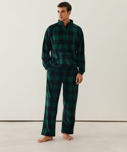 Pantalón polar de cuadros;