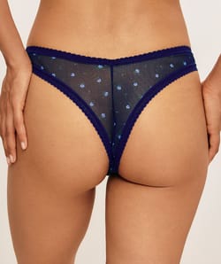 Tanga en mesh imprim&eacute; floral;