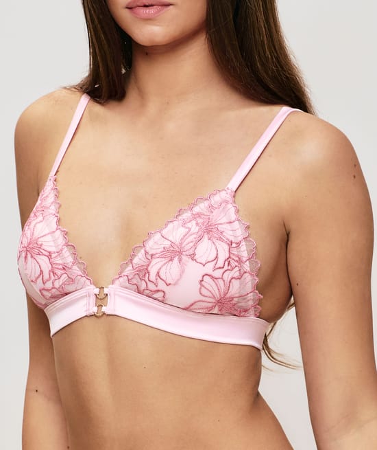 Soutien-gorge triangle avec broderies;