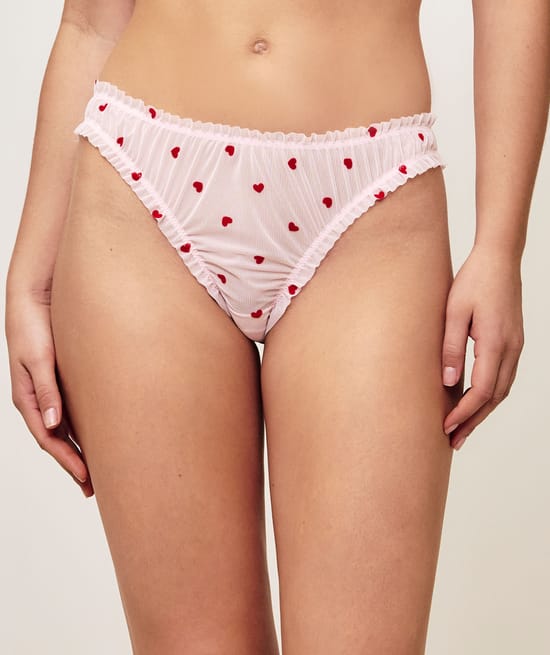 Tanga en tulle motifs c&oelig;urs;