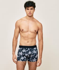 Microfibre boxer shorts with floral pattern;